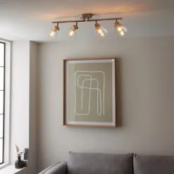 Dunelm Delavin 4 Light Satin Nickel Spotlight Bar -Dunelm Lights Sales 30754843 alt02