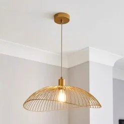 Elements Jaula Gold 1 Light Ceiling Fitting