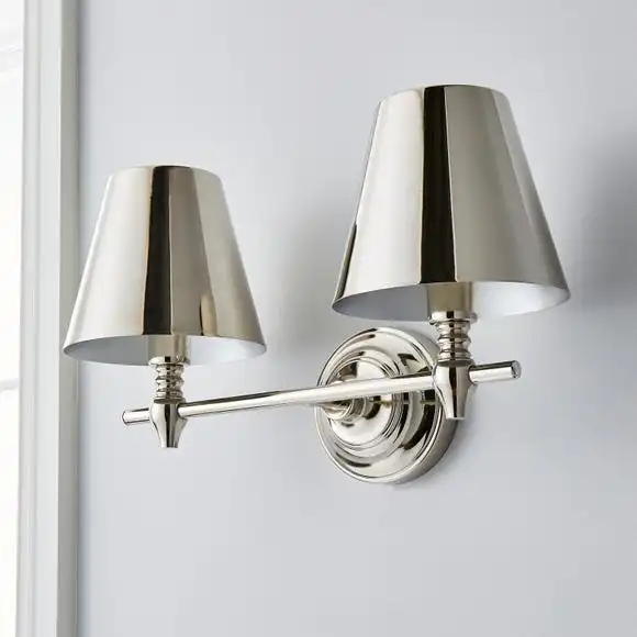 Dorma Bedford Polished Nickel 2 Light Wall Light 2 Dorma Bedford Polished Nickel 2 Light Wall Light - Image 2