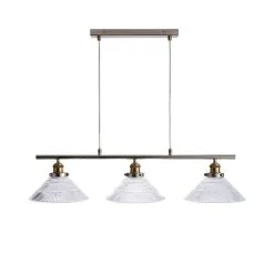 Dunelm Logan Glass 3 Light Nickel Diner Ceiling Fitting -Dunelm Lights Sales 30755757 alt05