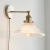 Dunelm Logan Glass Plug In Easy Fit Wall Light -Dunelm Lights Sales 30755761