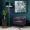 Vogue Lighting Vogue Balaton 1 Light Green Velvet Floor Lamp -Dunelm Lights Sales 30755829