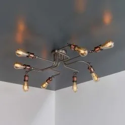 Vogue Lighting Vogue Eastville 8 Light Semi Flush Ceiling Fitting -Dunelm Lights Sales 30755848 alt02