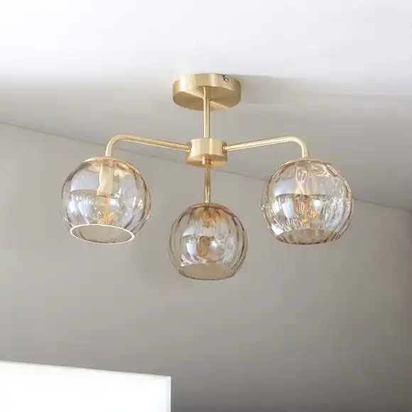 Vogue Lighting Vogue Arkoma 3 Light Semi Flush Ceiling Fitting 2 Vogue Lighting Vogue Arkoma 3 Light Semi Flush Ceiling Fitting - Image 2