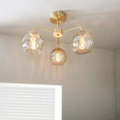 Vogue Lighting Vogue Arkoma 3 Light Semi Flush Ceiling Fitting 8 Vogue Lighting Vogue Arkoma 3 Light Semi Flush Ceiling Fitting -Dunelm Lights Sales 30755849 alt02