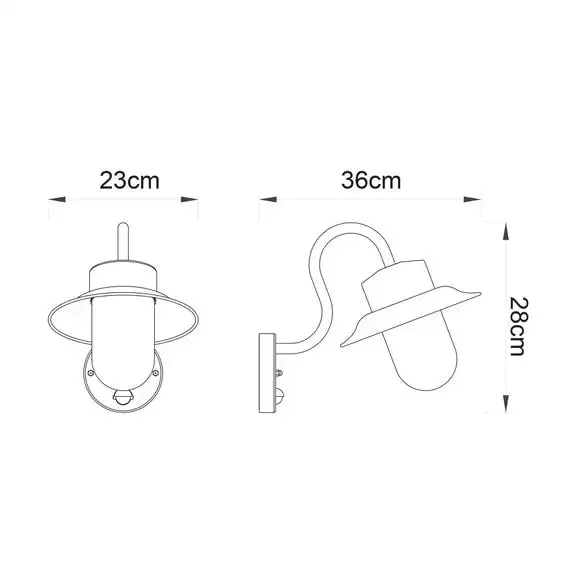 Vogue Lighting Vogue Windermere Outdoor PIR Wall Light 6 Vogue Lighting Vogue Windermere Outdoor PIR Wall Light - Image 6