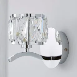Dunelm Kleio Glass Chrome Wall Light Twin Pack -Dunelm Lights Sales 30762443 alt02