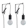 Dunelm Bradford Plug In Flex Set Twin Pack Matt Black -Dunelm Lights Sales 30762451