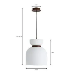 Dunelm Tien Walnut 1 Light Pendant Ceiling Fitting -Dunelm Lights Sales 30766176 alt07