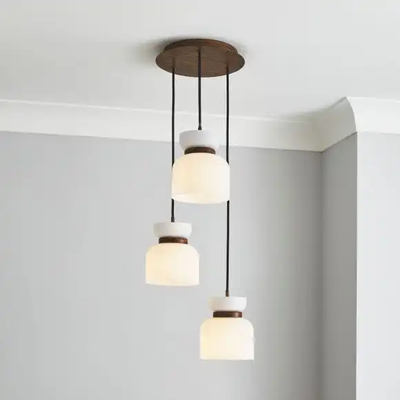 Dunelm Tien Walnut 3 Light Cluster Ceiling Fitting 1 Dunelm Tien Walnut 3 Light Cluster Ceiling Fitting