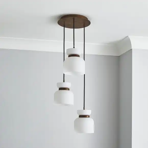 Dunelm Tien Walnut 3 Light Cluster Ceiling Fitting 2 Dunelm Tien Walnut 3 Light Cluster Ceiling Fitting - Image 2