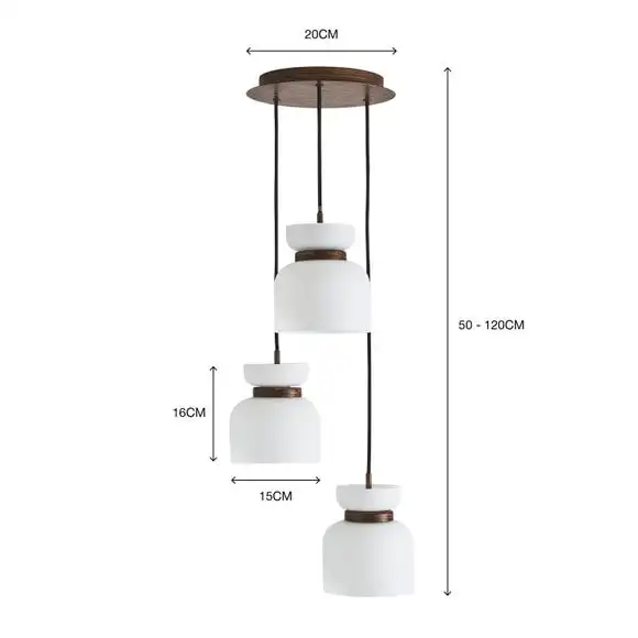 Dunelm Tien Walnut 3 Light Cluster Ceiling Fitting 6 Dunelm Tien Walnut 3 Light Cluster Ceiling Fitting - Image 6