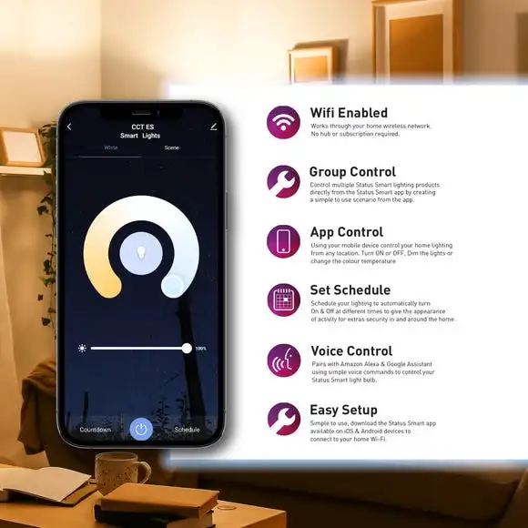 Status SMART 7W Colour Changing Temperature Filament EC GLS 4 Status SMART 7W Colour Changing Temperature Filament EC GLS - Image 4