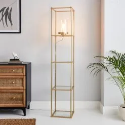 Dunelm Claude Shelved Floor Lamp