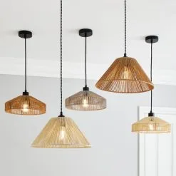 Dunelm Kabir Tapered String Pendant Shade -Dunelm Lights Sales 30768629 alt09