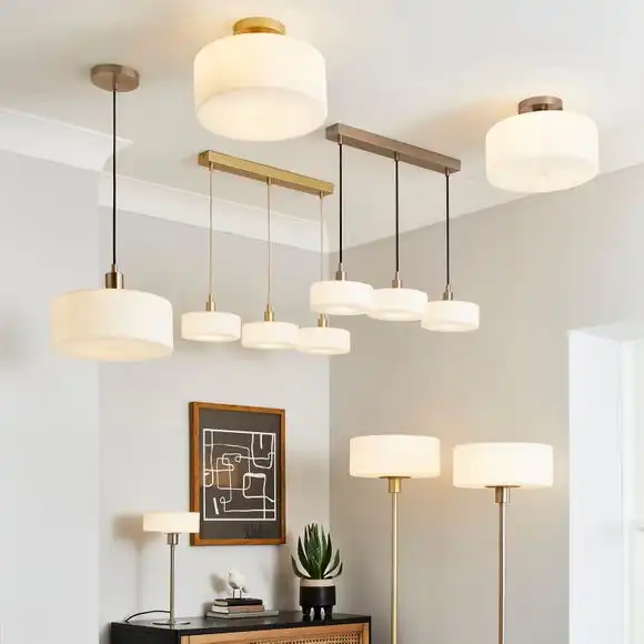 Dunelm Amelie Opal Glass Satin Nickel Table Lamp 6 Dunelm Amelie Opal Glass Satin Nickel Table Lamp - Image 6