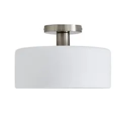 Dunelm Amelie Opal Satin Nickel Glass Flush Ceiling Fitting -Dunelm Lights Sales 30768664 alt05