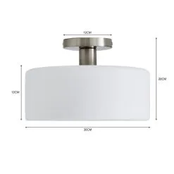 Dunelm Amelie Opal Satin Nickel Glass Flush Ceiling Fitting -Dunelm Lights Sales 30768664 alt07