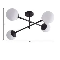 Dunelm Tela Bathroom 4 Light Ceiling Fitting Black -Dunelm Lights Sales 30769125 alt07
