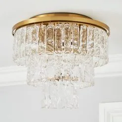 Dunelm Mankai Textured Glass Flush Ceiling Fitting -Dunelm Lights Sales 30769296 alt01