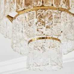 Dunelm Mankai Textured Glass Flush Ceiling Fitting -Dunelm Lights Sales 30769296 alt02