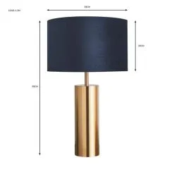 Dunelm Nesa Brushed Gold And Navy Touch Table Lamp -Dunelm Lights Sales 30770048 alt07