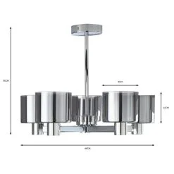 Dunelm Erin Ceiling 5 Light Smoked Ceiling Fitting -Dunelm Lights Sales 30770070 alt07