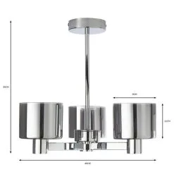 Dunelm Erin Ceiling 3 Light Smoked Ceiling Fitting -Dunelm Lights Sales 30770082 alt07