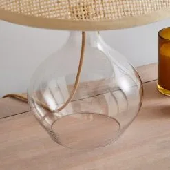 Dunelm Wescott Glass & Cane Table Lamp 9 Dunelm Wescott Glass & Cane Table Lamp -Dunelm Lights Sales 30771946 alt03