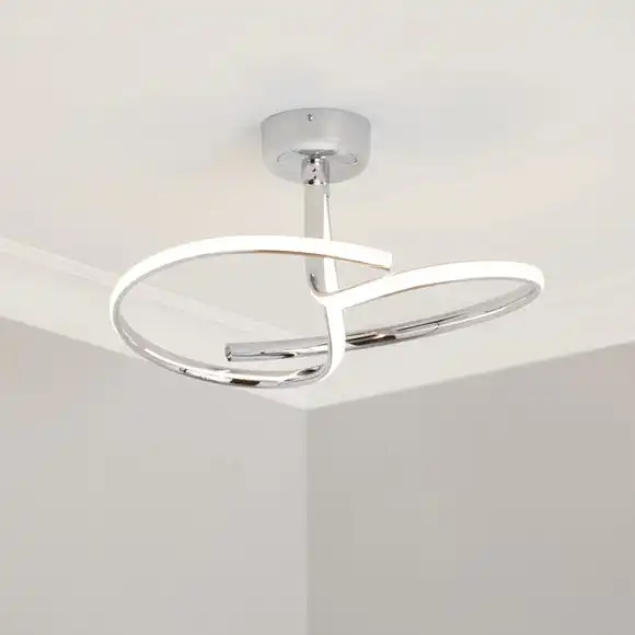 Dunelm Cortez 2 Arm LED Chrome Ceiling Fitting 1 Dunelm Cortez 2 Arm LED Chrome Ceiling Fitting