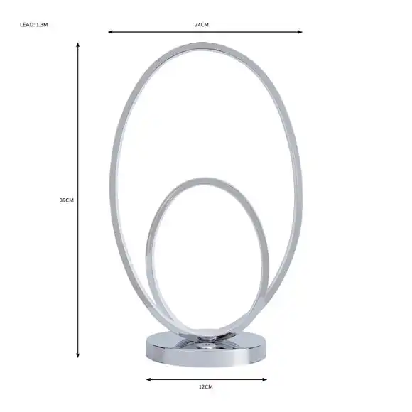 Dunelm Menton Dimmable Integrated Chrome LED Table Lamp 6 Dunelm Menton Dimmable Integrated Chrome LED Table Lamp - Image 6