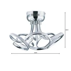 Dunelm Cortez 5 Light Integrated LED Swirl Semi-Flush Ceiling Fitting -Dunelm Lights Sales 30781655 alt05