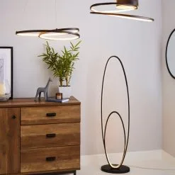 Dunelm Menton Integrated LED Swirl Black Semi-Flush Ceiling Fitting -Dunelm Lights Sales 30781659 alt04