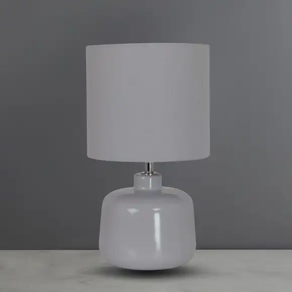 Dunelm Oslo Dove Grey Ceramic Table Lamp 2 Dunelm Oslo Dove Grey Ceramic Table Lamp - Image 2