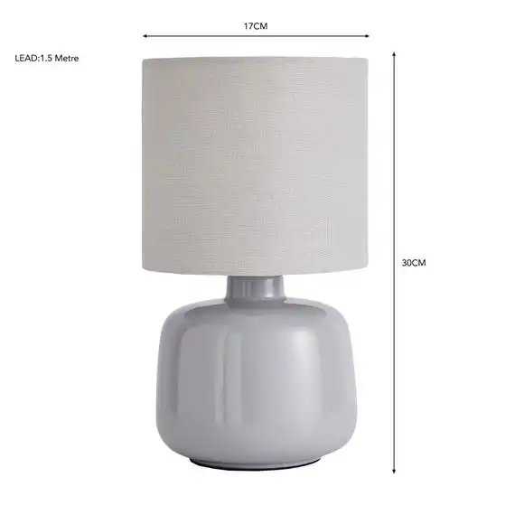 Dunelm Oslo Dove Grey Ceramic Table Lamp 4 Dunelm Oslo Dove Grey Ceramic Table Lamp - Image 4