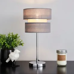 Dunelm Frea Grey Table Lamp