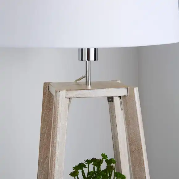 Dunelm Beaumont Plant Stand Natural Wood Floor Lamp 4 Dunelm Beaumont Plant Stand Natural Wood Floor Lamp - Image 4
