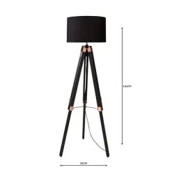 Dunelm Trio Tripod Black And Copper Floor Lamp -Dunelm Lights Sales 30787667 alt04