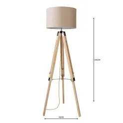 Dunelm Trio Tripod Light Wood Floor Lamp -Dunelm Lights Sales 30787668 alt04