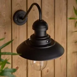 Vogue Lighting Vogue Preston Outdoor Wall Light Curved Matt Black -Dunelm Lights Sales 30789761 alt04
