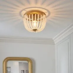 Dunelm Alora Bathroom Beaded Flush Chandelier