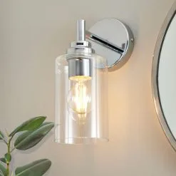 Dunelm Fryer Chrome Bathroom Wall Light