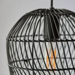 Dunelm Kirra Bathroom 1 Light Pendant Faux Rattan Ceiling Fitting -Dunelm Lights Sales 30789856 alt02