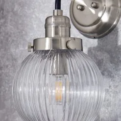 Dunelm Broden Ribbed Chrome Wall Light -Dunelm Lights Sales 30789885 alt02