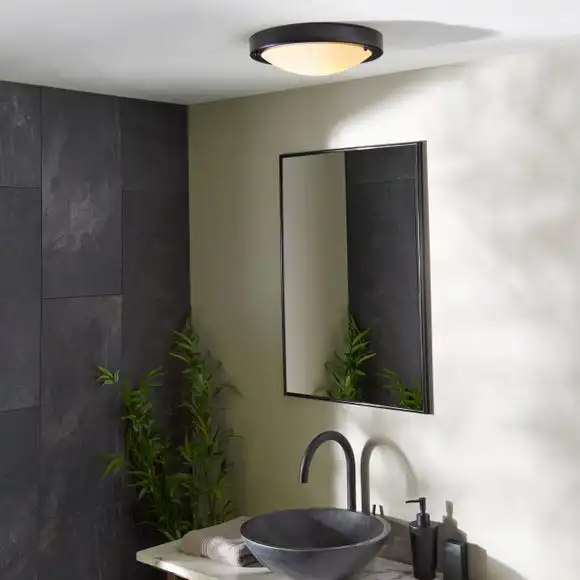 Dunelm Pluto Black Bathroom 1 Light Flush Ceiling Fitting 5 Dunelm Pluto Black Bathroom 1 Light Flush Ceiling Fitting - Image 5