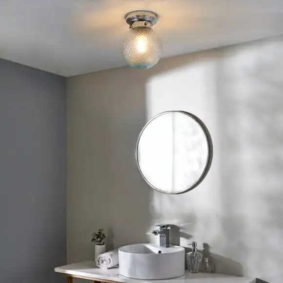 Dunelm Tropic Bathoom Faceted Sphere 1 Light Flush Ceiling Fitting 5 Dunelm Tropic Bathoom Faceted Sphere 1 Light Flush Ceiling Fitting - Image 5