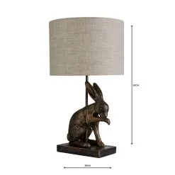 Dunelm Hare Licking Paw Table Lamp Ant Brs -Dunelm Lights Sales 30792140 alt04