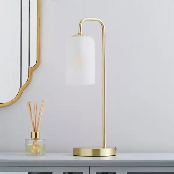 Dunelm Palazzo Frosted Glass Table Lamp Gold 2 Dunelm Palazzo Frosted Glass Table Lamp Gold - Image 2