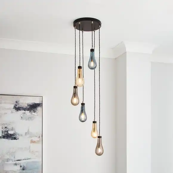 Dunelm Verne Glass 6 Light Cluster Ceiling Fitting 1 Dunelm Verne Glass 6 Light Cluster Ceiling Fitting