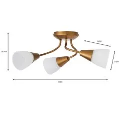 Dunelm Ordway Frosted 3 Light Ceiling Fitting -Dunelm Lights Sales 30798582 alt05